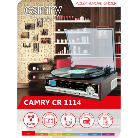 CAMRY CR1114 - RADIO GRAMOFON  MP3/USB/SD